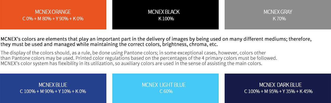 MCNEX visual identity – LOGO MARK COLOR SYSTEM